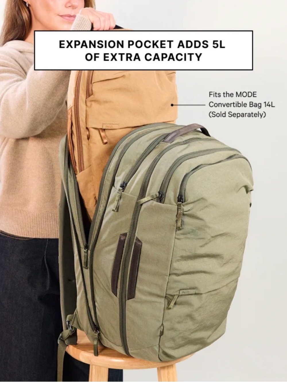 Men's Black Travel Backpack - Picture 6 of 10